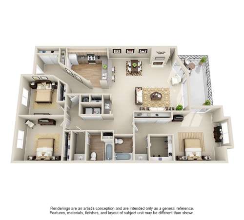 S Bed Lakeshore Apartments 36