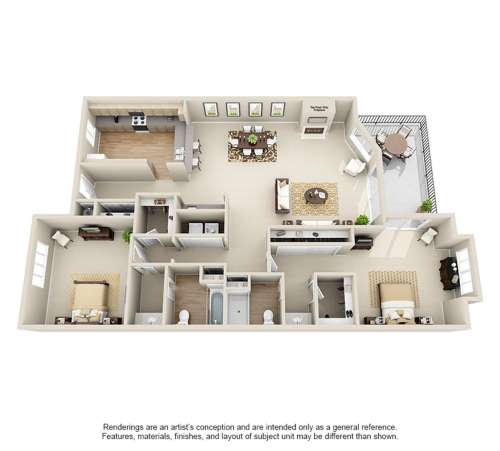 S Bed Lakeshore Apartments 215