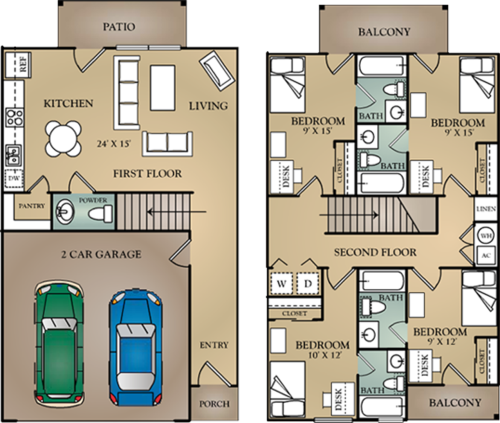 S Bed Modern 4BR/4.5BA Condo - Pool & Gym 1
