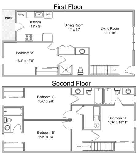 S Bed Leah Avenue Student Townhomes 17