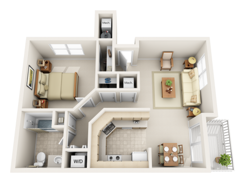 S Bed Greystone Apartments & Townhomes 94