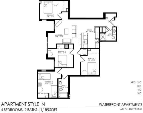 S Bed Waterfront 70