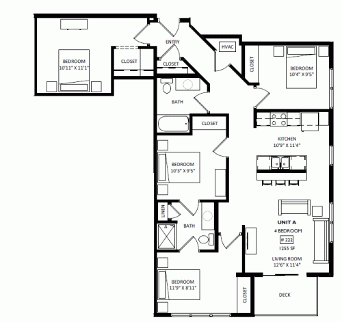 S Bed Clover Commons 317