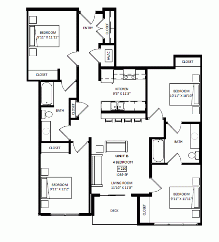 S Bed Clover Commons 406