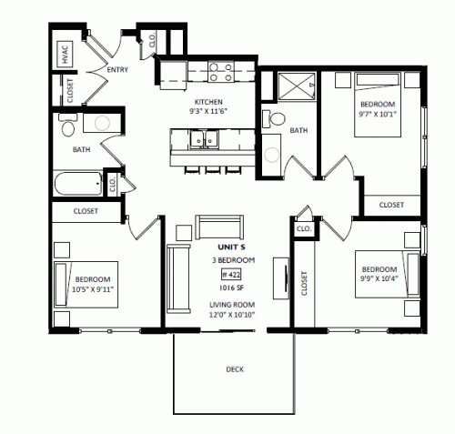 S Bed Clover Commons 205