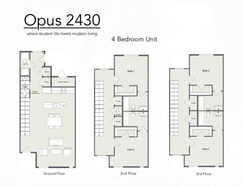 S Bed 3-, 4- and 5-Bedroom Luxury Townhomes with Top-of-the-Line A 20